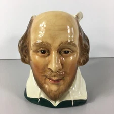Sylvac William Shakespeare Toby Mug Character Face Jug The Bard 5.25" Tall VTG
