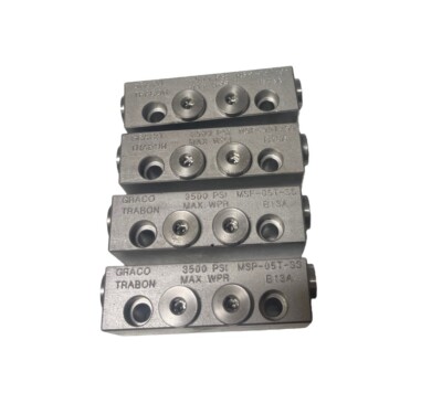 Graco Trabon MSP-05T-SS, B13A, 3500 PSI Divider Valve (LOT OF 4)   