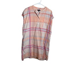 Tommy Hilfiger Dress Women's Medium Colorful Plaid Striped Lightweight Shift Top