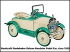 Steelcraft Pedal Cars NEW Metal Sign: Studebaker Deluxe Roadster, Circa 1929