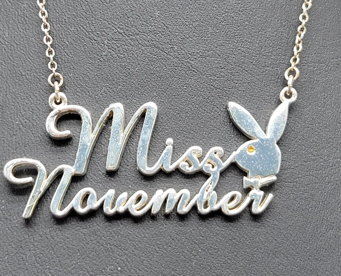 Authentic Vintage PLAYBOY BUNNY Miss November Necklace w