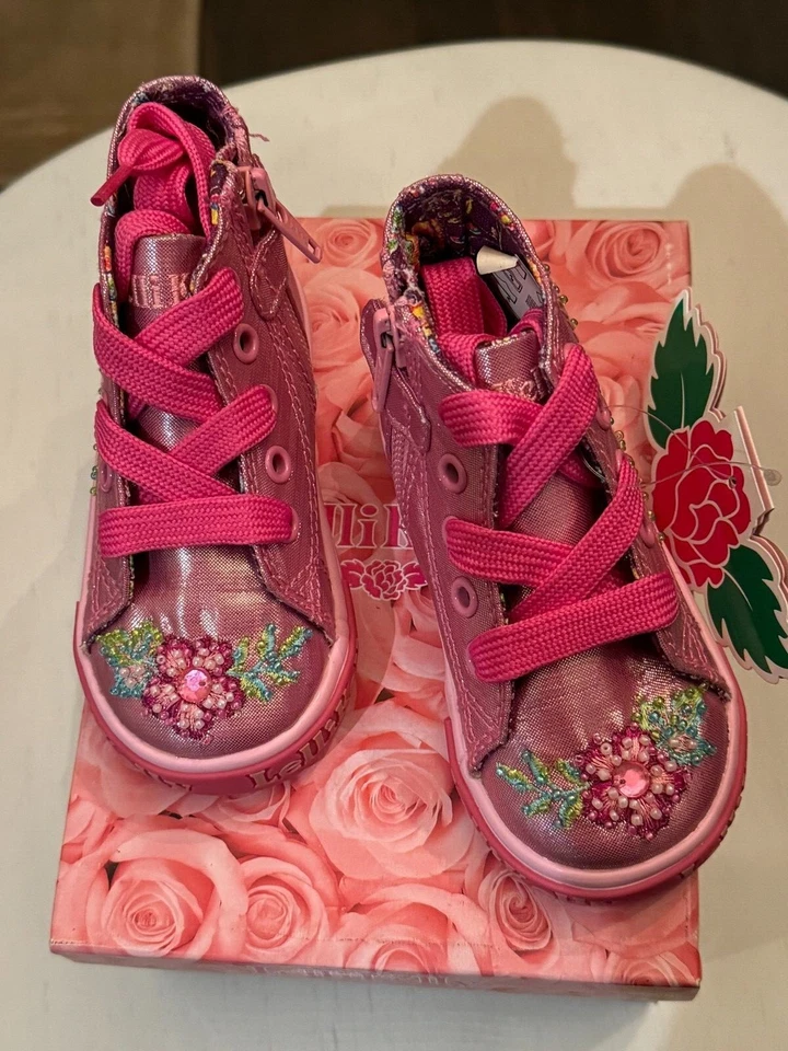 Lelli Kelly LK9459 Candy Baby Rosa Bota Zapatos NUEVO Botín Encaje Cremallera Cuentas a Mano Foto 2 de 4