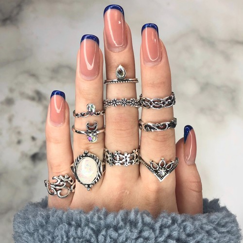 10 pcs Silver Ring Set, Set of Rings, Rings for Women, Ring Pack, Boho Rings, An - Picture 6 of 8