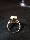 Antique 14K White Gold Filigree Ring with Natural Diamond and Sapphires — photo 3