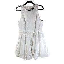 J. Crew Womens Bubble Skirt A-line Mini Dress Cotton Poplin White 6