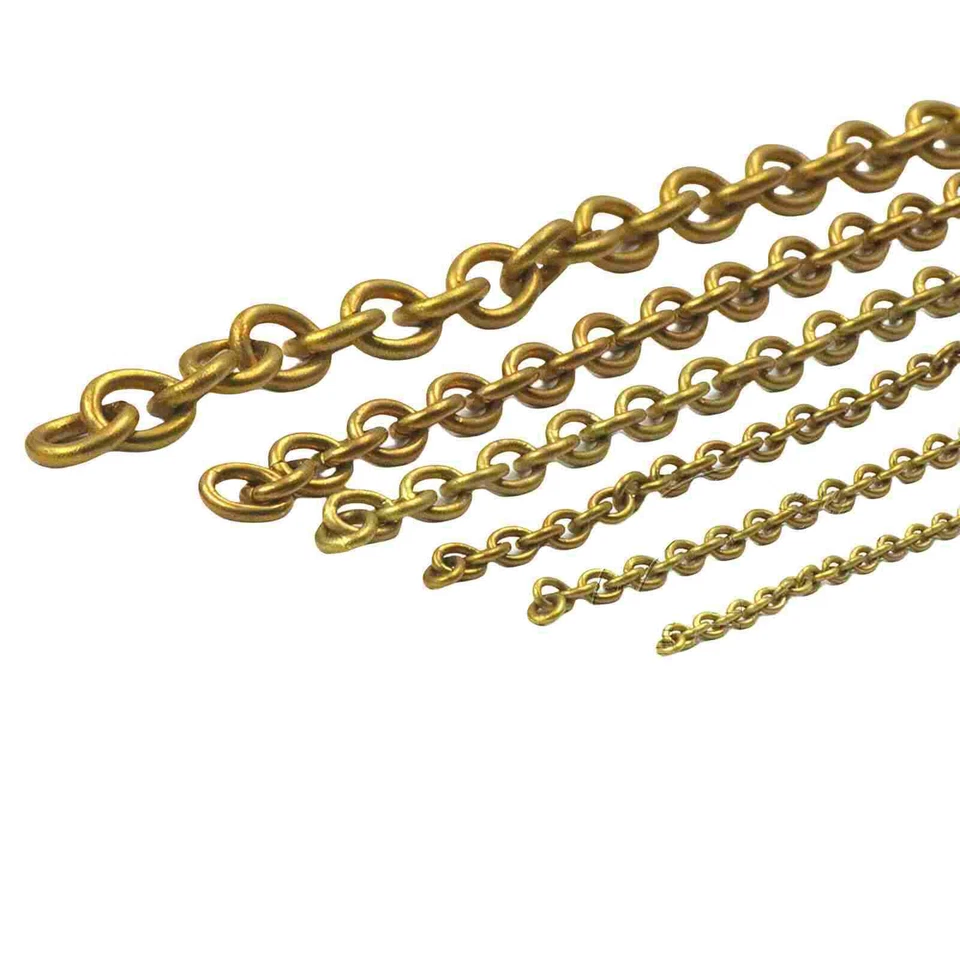 Metallkette aus Messing 1mm-4mm Ankerkette feine Kette Meterware Gliederkette - Bild 2 von 2