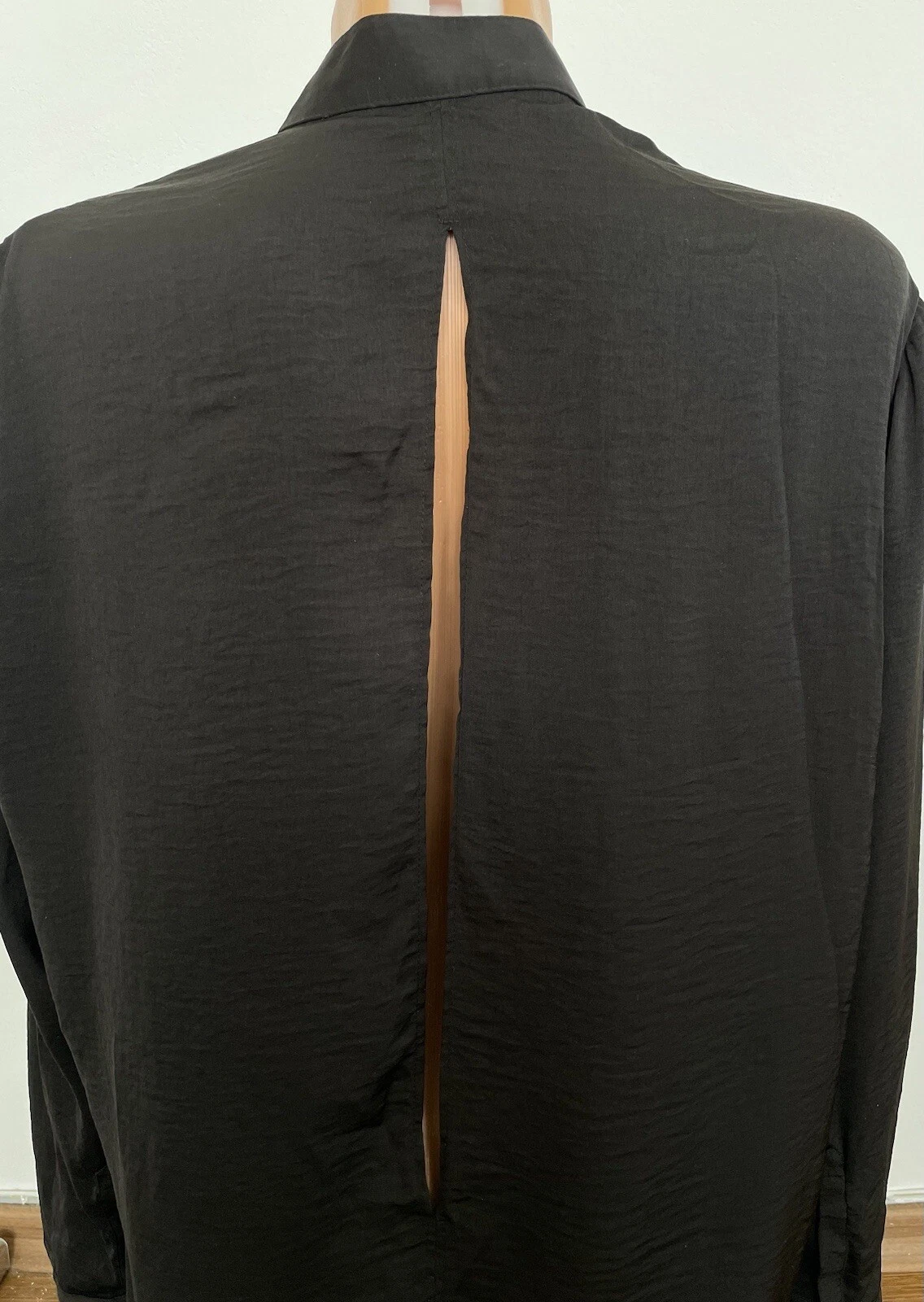 ACNE STUDIOS Top tunica camicia donna ACNE nero aperto dietro taglia 36 S UK 8