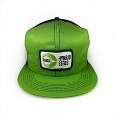 Vintage Cargill Hybrid Seeds Hat K-Brand Trucker Green Farm Cap w/ Patch