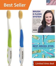 Dr. Plotka's Ergonomic Soft Toothbrush with Flossing Action   2 Colors Pack