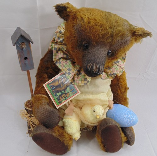 Heidi Steiner Sally Mohair Easter Egg Chick Birdhouse Bear w/Growler & Tag