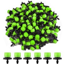 200pcs Adjustable Irrigation Drippers, 1/4 Inch Barbed Drip Emitter 360 Degree