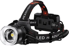 LED Headlamp Rechargeable, 9000Mah Long Battery Head Lamp with 12 Modes, IPX7 Wa