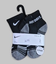 NIKE Boy Socks Ankle Cushioned School Everyday Kids 6 Pair Shoe Size 10C-3Y