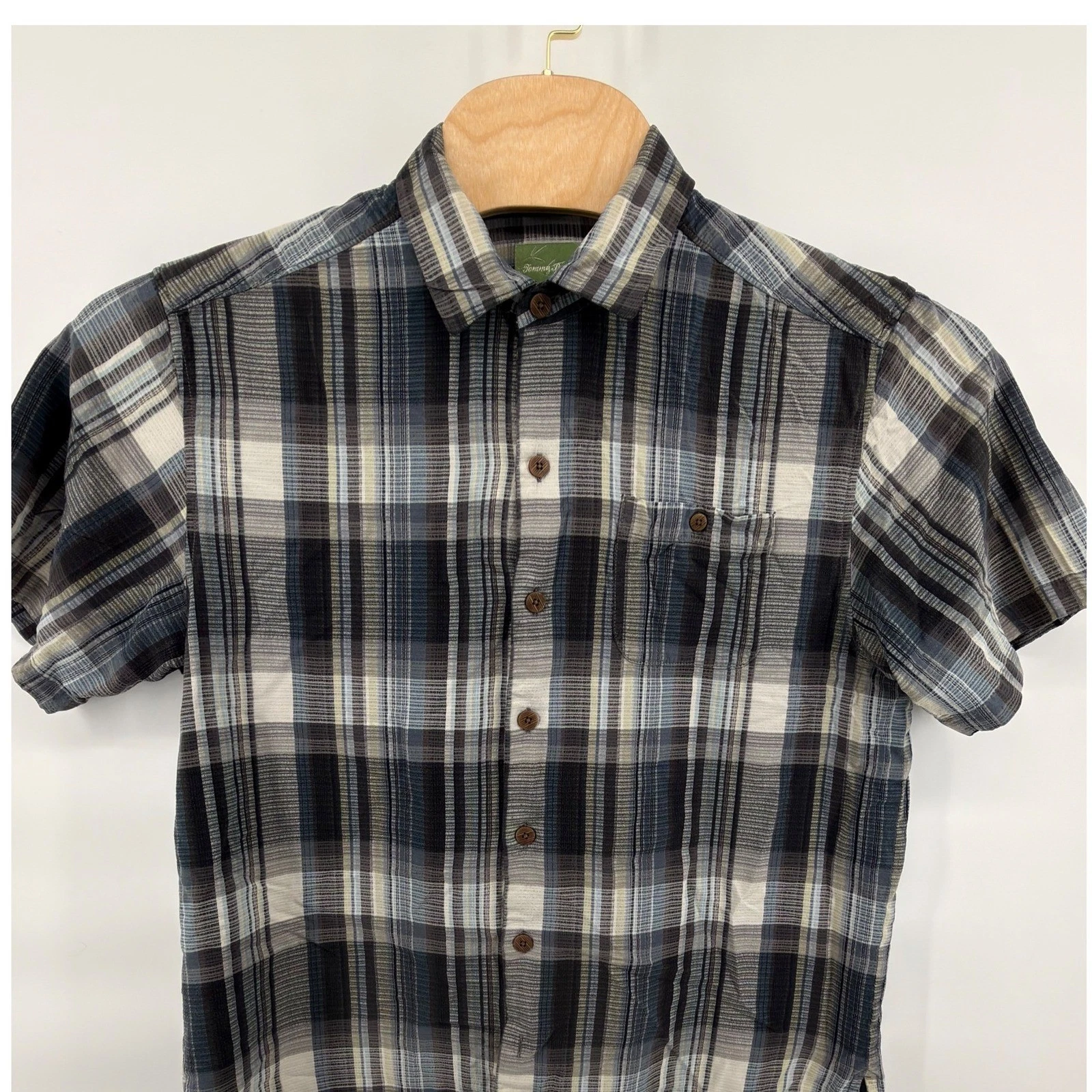 Tommy Bahama Men's L/G Short Sleeve Button-Up Shirt 100% Silk Blue Gray Plaid
Opens in a new window