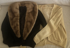 Vintage Cashmere Sweaters 2 Bernhard Altmann with 1 Mink Cowl Med Black Cream