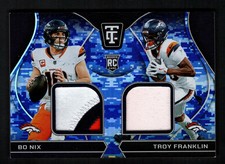 Bo Nix/Troy Franklin 2024 Panini Totally Certified Blue Camo Dual Patch /35 RC