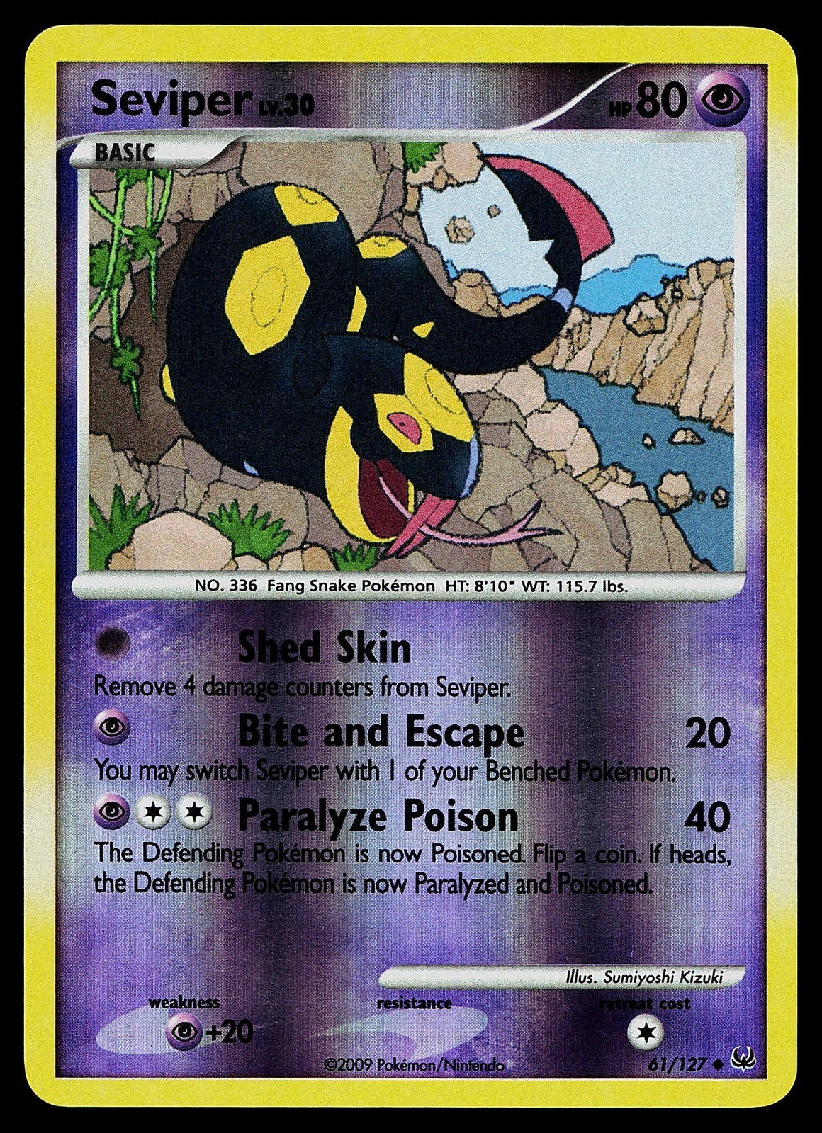 Pokemon Card - Seviper Platinum 61/127 Uncommon Reverse Holo