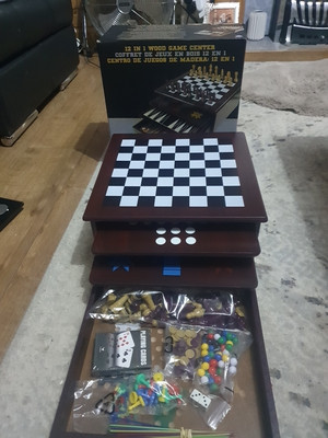 Spin Master 12 in 1 Holz Game Center komplett sehr guter Zustand 