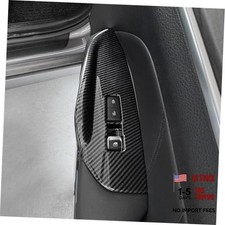 Window Switch  Door Lock Panel Cover Trim Compatible Carbon Fiber Pattern