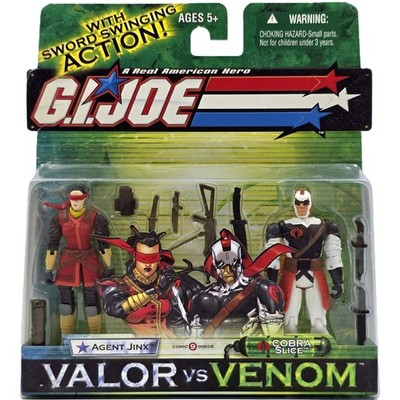AGENT JINX COBRA SLICE FIGURE G.I. JOE 2004 VALOR VS VENOM HASBRO GI COMIC 9 OVP