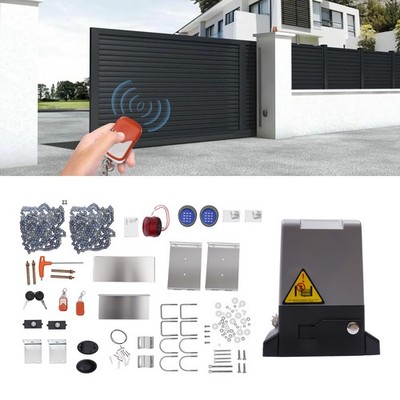2500lbs Electric Automatic Sliding Gate Opener Motor Keypad w/ 2 Remote Control