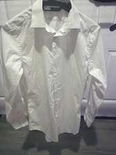 Madison Slim Fit Men  s Dress Shirt White Sz S 14x14 1/2 32/33