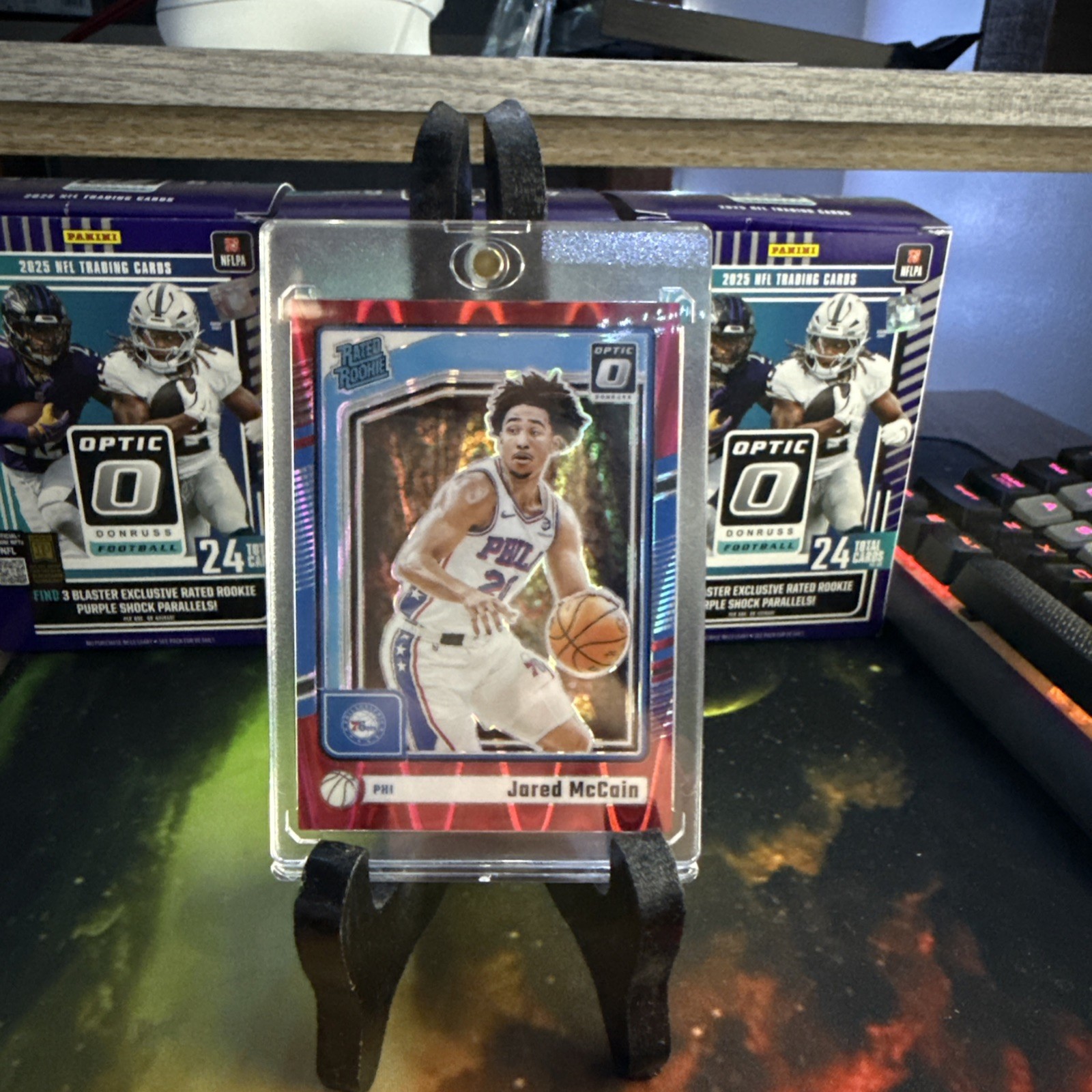 2024 Donruss Optic - Rated Rookie Jared McCain #270 Red Seismic Prizm /149 (RC)