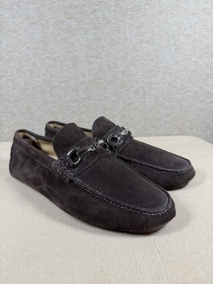 Bally  Waterman  Men's Chocolate Brown Suede Loafers Mens Size 7.5 D Gently Worn