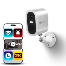 Home Security Camera Wireless 2K WIFI Dual-Band Mini Floodlight App Alerts 4MP