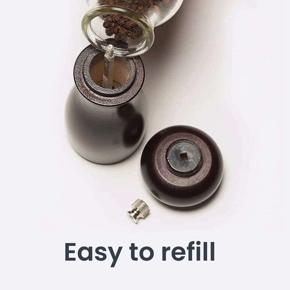 Olde Thompson Juego de 6 molinillos de pimienta de madera para café y salero Foto 4 de 4