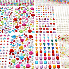 2774pcs Gem Stickers Jewels for Crafts, Self Adhesive Rhinestone Small, Color