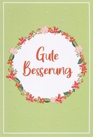 Genesung Karte Mit Umschlag, Unverpackt, Gute Besserung Blumenkranz