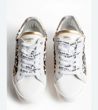 Zadig Voltaire Leo Wild Women's Sneakers, Size 7 Leopard Print Leather