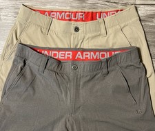 Lot Of 2 Under Armour Heat Gear Match Play Stretch Golf Shorts Men’s Size 34x11