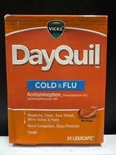 Vicks DayQuil Cold & Flu Multi-Symptom Relief - 24 LiquiCaps - Exp.12/2025
