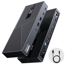 DisplayLink Docking Station Triple Monitor 4K 60Hz, 14-in-1 USB C Dock for Ma...