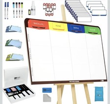 Full Magnetic Agile Board Kit. Kanban Board, Scrum Board, Dry Erase Project...