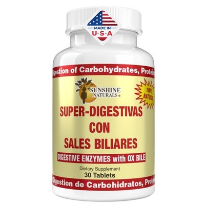 Sunshine Naturals Super-Digestive + Ox Bile Enzymes   30 Tablets