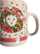 Himark Victorian Wreath 16-3005 Christmas stoneware Mugs Set of 2 Nostalgic