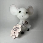 Fenton Boutonniere Buddy February Mouse Glass Hand Painted Signed M. Kelly