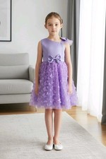 Lavender Tulle Overlay Easter Pagent Church Party Butterfly Dress Size 3T