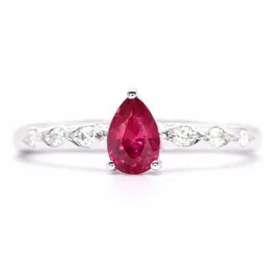 0.18cts Natural Diamond Palladium 1.6gr  - Ruby Daily Ring Platinum - Bild 1 von 4