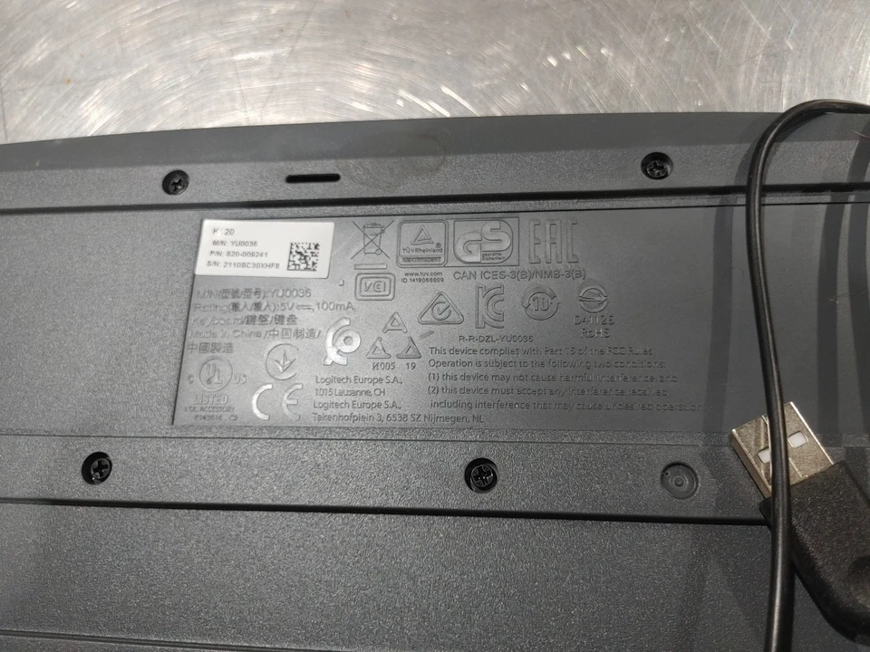 Good Condition Logitech K120 Wired USB Keyboard Black Tested Working - Image 2 of 3