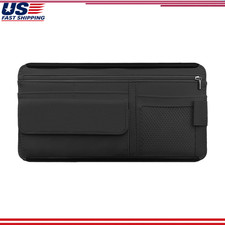 Car Sun Visor Storage Bag Soft Leather Surface Organizer Scratch-rcolor Black
