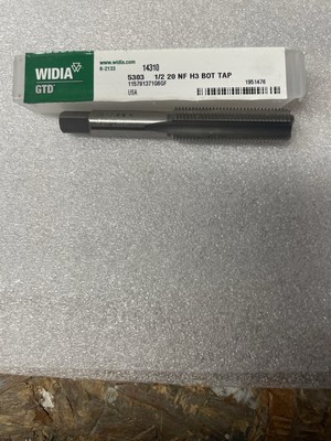 1/2-20, Bottoming Tap. Straight Flute Hand Tap , 4 Flutes, UNC H3, Widia 14310,
