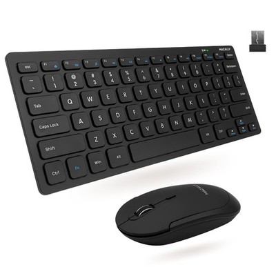 Macally Small Wireless Keyboard and Mouse Combo - an Essential Work Duo - 2.4G C