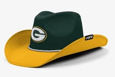 Green Bay Packers NFL Two Tone Cowboy Hat Size 7 3/8