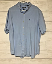 Chaps Size XXL Blue Checked collared  short sleeve shirt