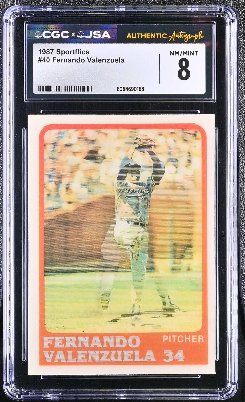 Fernando Valenzuela #40 Baseball Cards 1988 Sportflics trading card — raw and PSA graded price guide