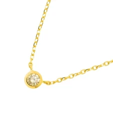agete Diamond 0.09ct Necklace 18K YG Yellow Gold 750 90285545